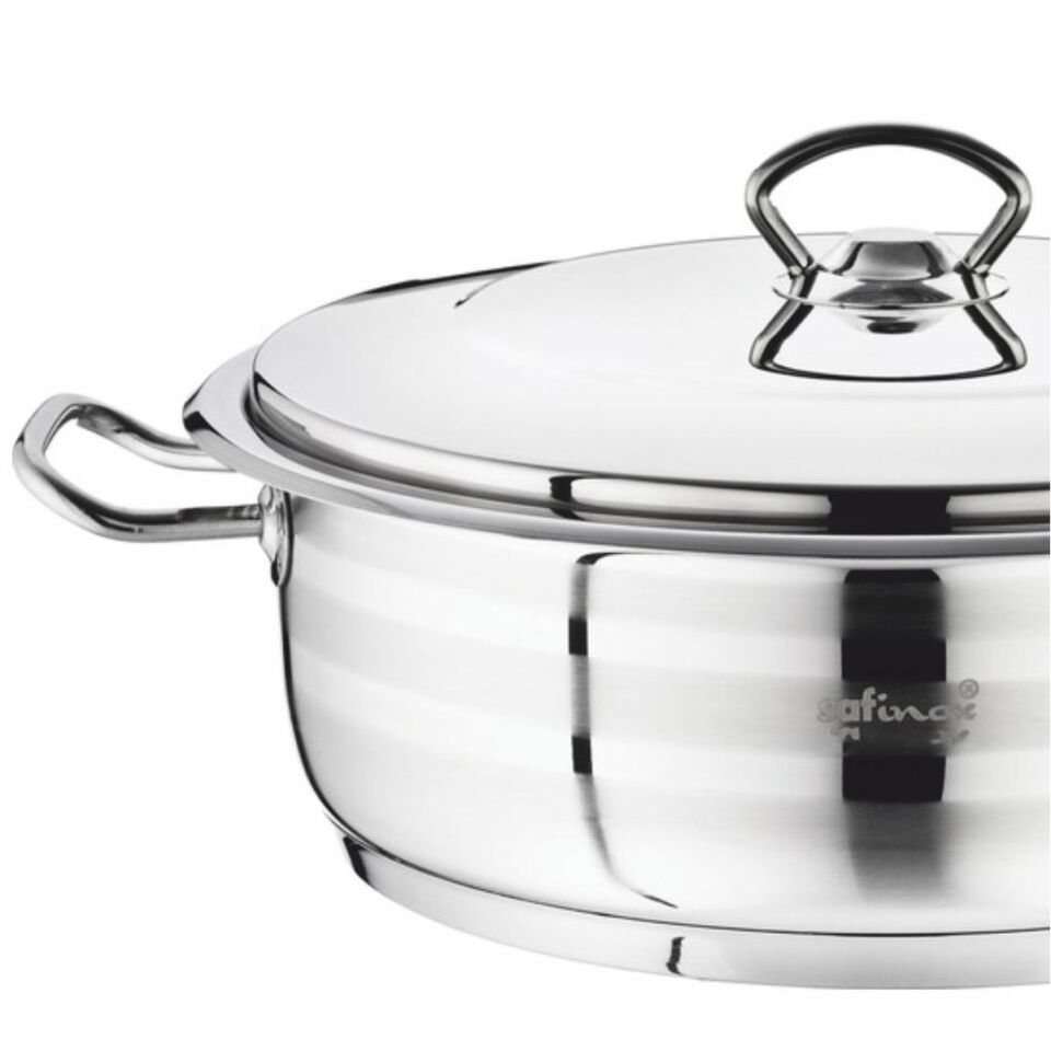 Safınox 28X09 Flavıa Kısa (Karnıyarık) Tencere Tel Kulplu