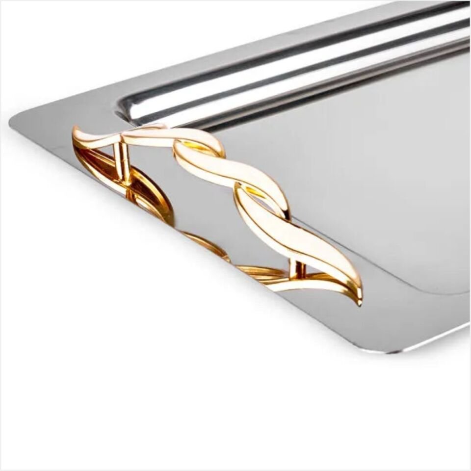 KARACA NEVRA GOLD ÇELİK TEPSİ, ÇELİK