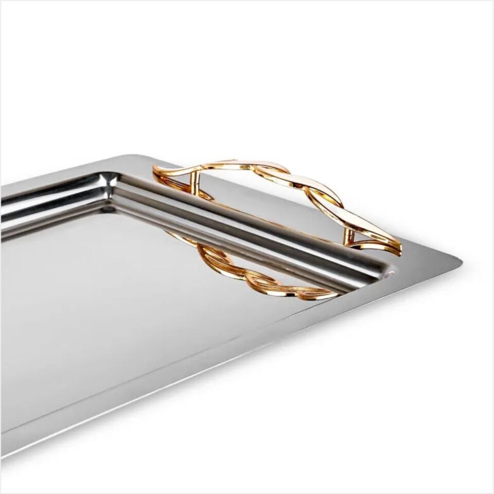 KARACA NEVRA GOLD ÇELİK TEPSİ, ÇELİK