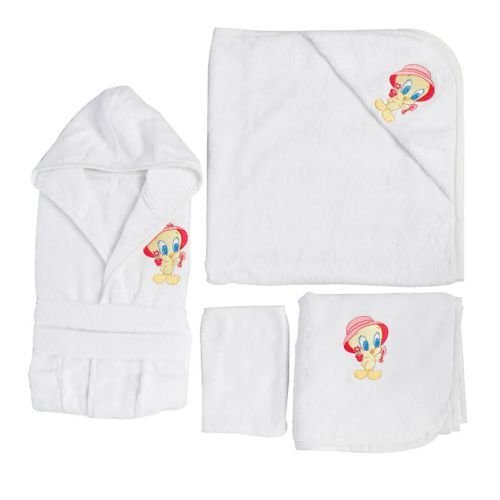 Özdilek Tweety Lisans Nakışlı Bambu Yenidoğan Bebek Bornoz Seti