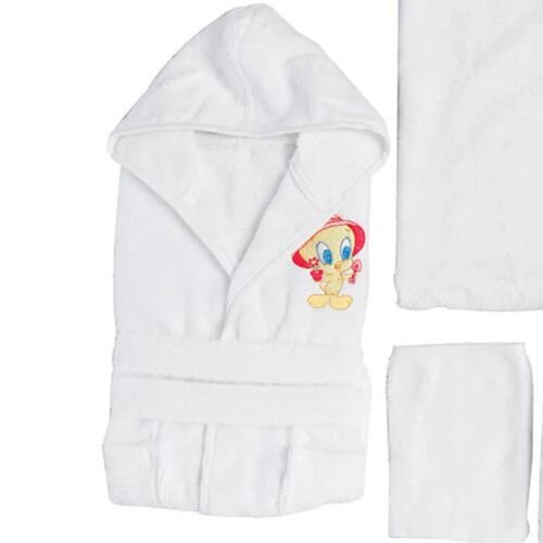 Özdilek Tweety Lisans Nakışlı Bambu Yenidoğan Bebek Bornoz Seti