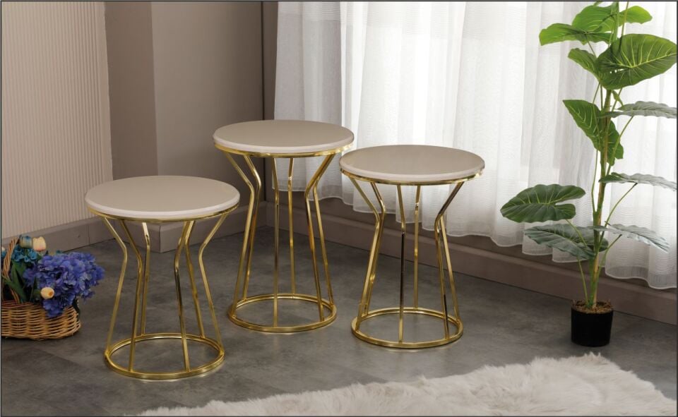 Odabaşı Kum Saati Efes Zigon Sehpa Gold Ayak