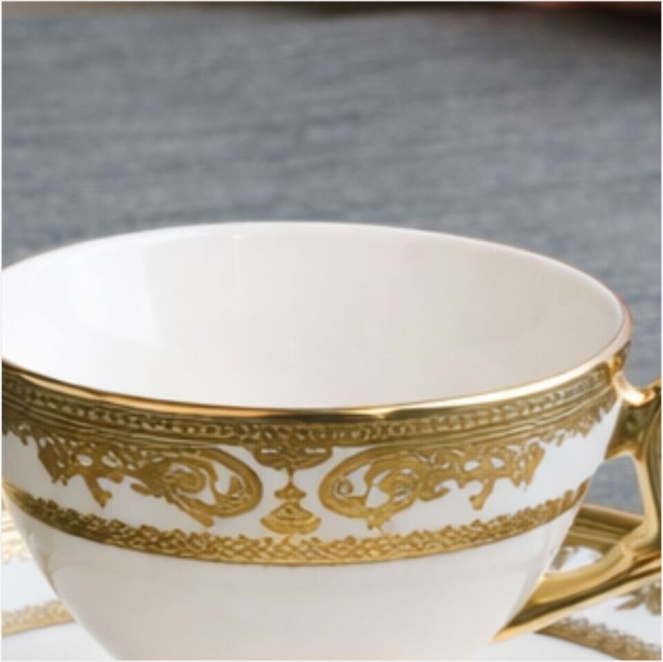 PAÇİ-KABARTMALI YALDIZLI 6LI KAHVE-P/POR-102205