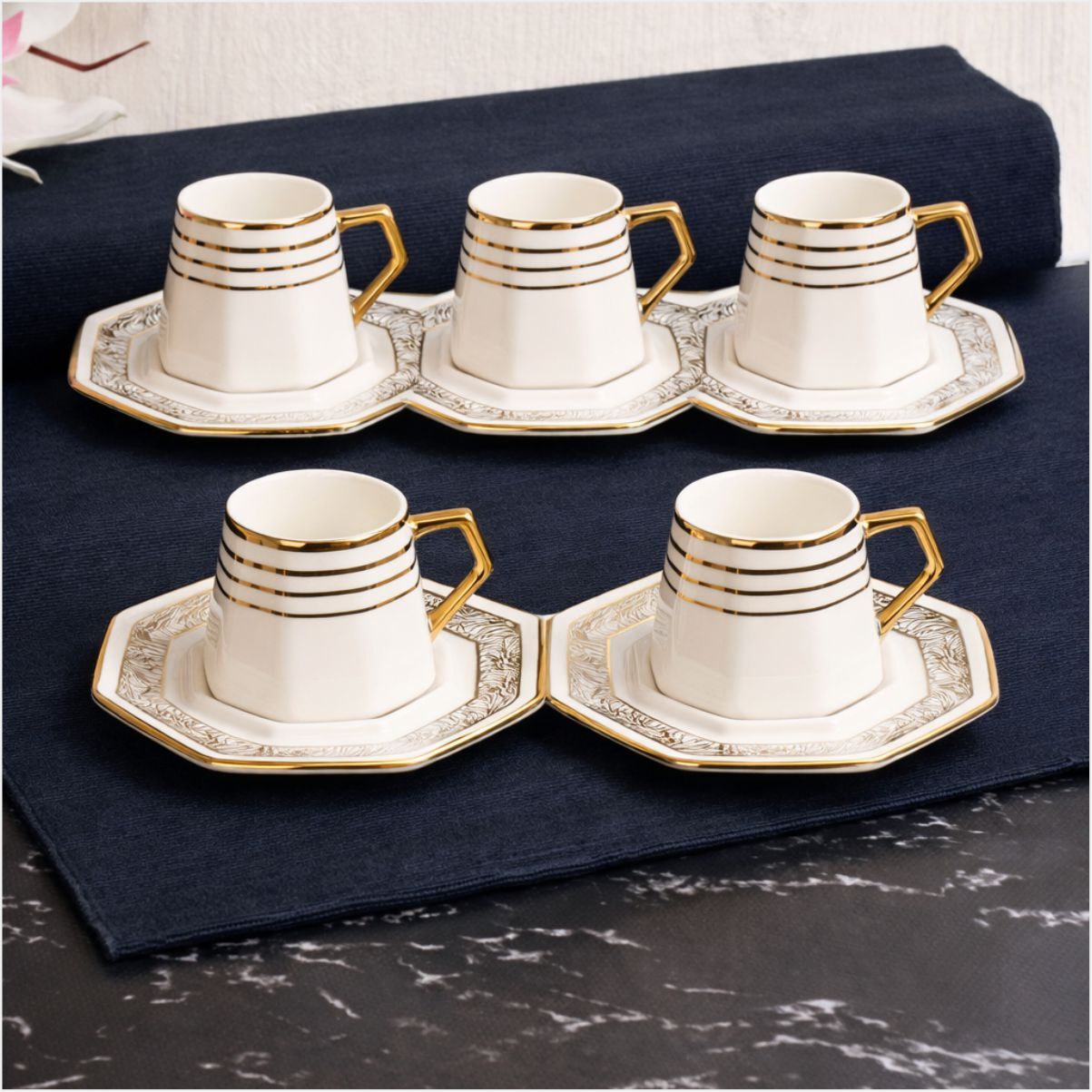 PAÇİ-KÖŞEGEN 6LI YALDIZLI KAHVE-P/POR-101867