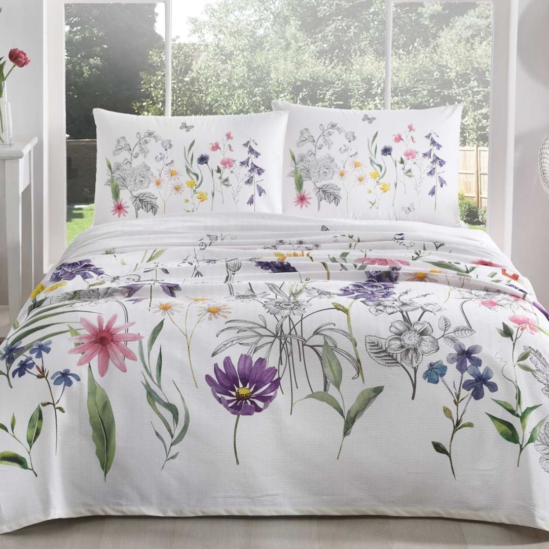 Taç Beauty %100 Pamuk Tek Kişilik Pike Takımı Lila