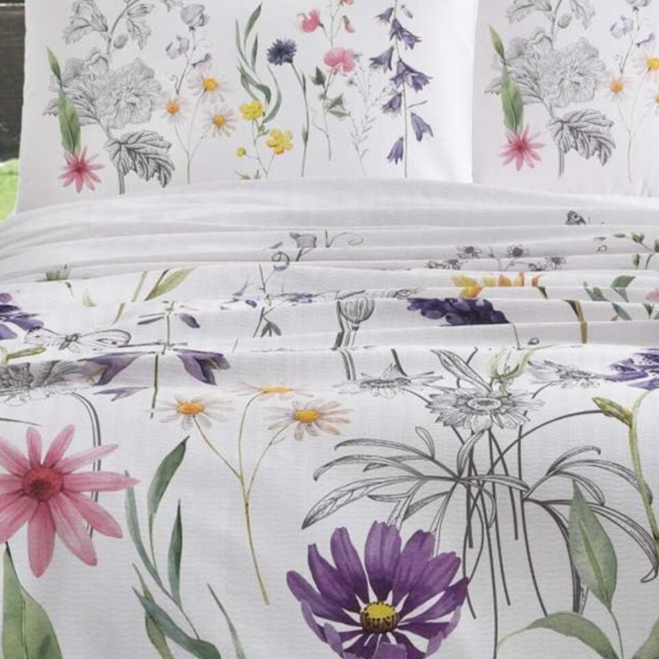 Taç Beauty %100 Pamuk Tek Kişilik Pike Takımı Lila