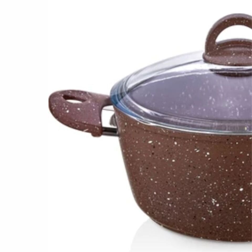 Safınox 24 Cm Granit Derin Tencere-Kahve