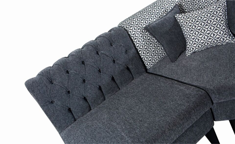 Always Katar Sonata Köşeli Masa Takımı(4207 San.-T670 Masa- Blk-4207 Grı Köşe)