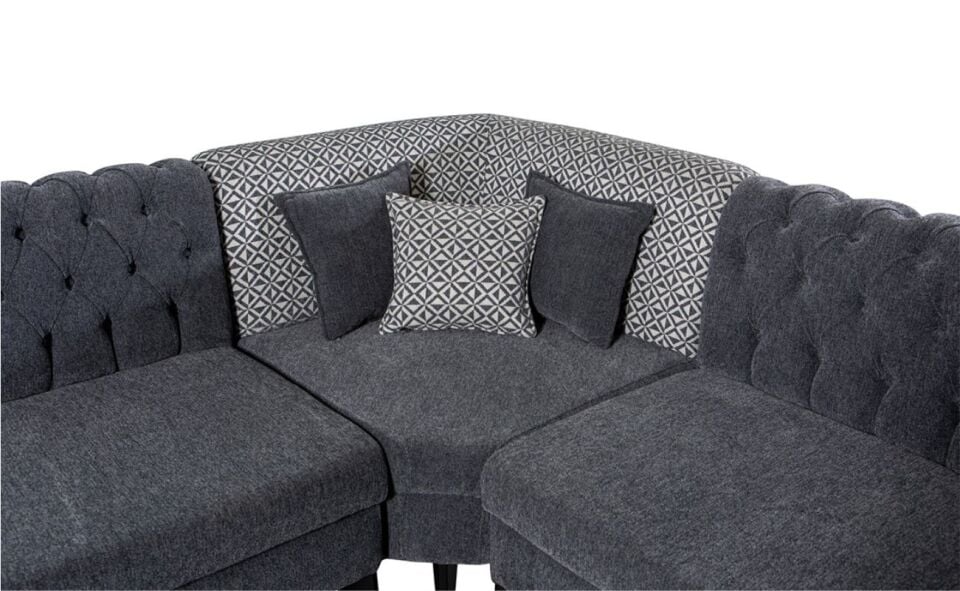 Always Katar Sonata Köşeli Masa Takımı(4207 San.-T670 Masa- Blk-4207 Grı Köşe)