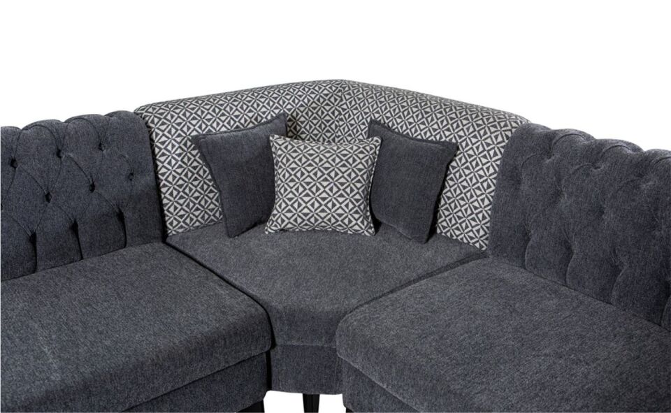 Always Katar Sonata Köşeli Masa Takımı(4207 San.-T670 Masa- Blk-4207 Grı Köşe)