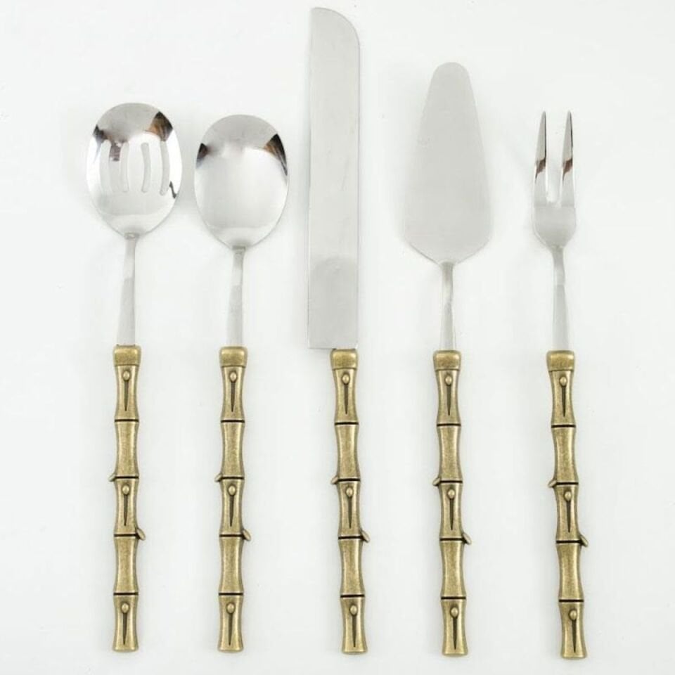 Rekabet Eym 061 Bambu 5 Parça Servis Seti Antik