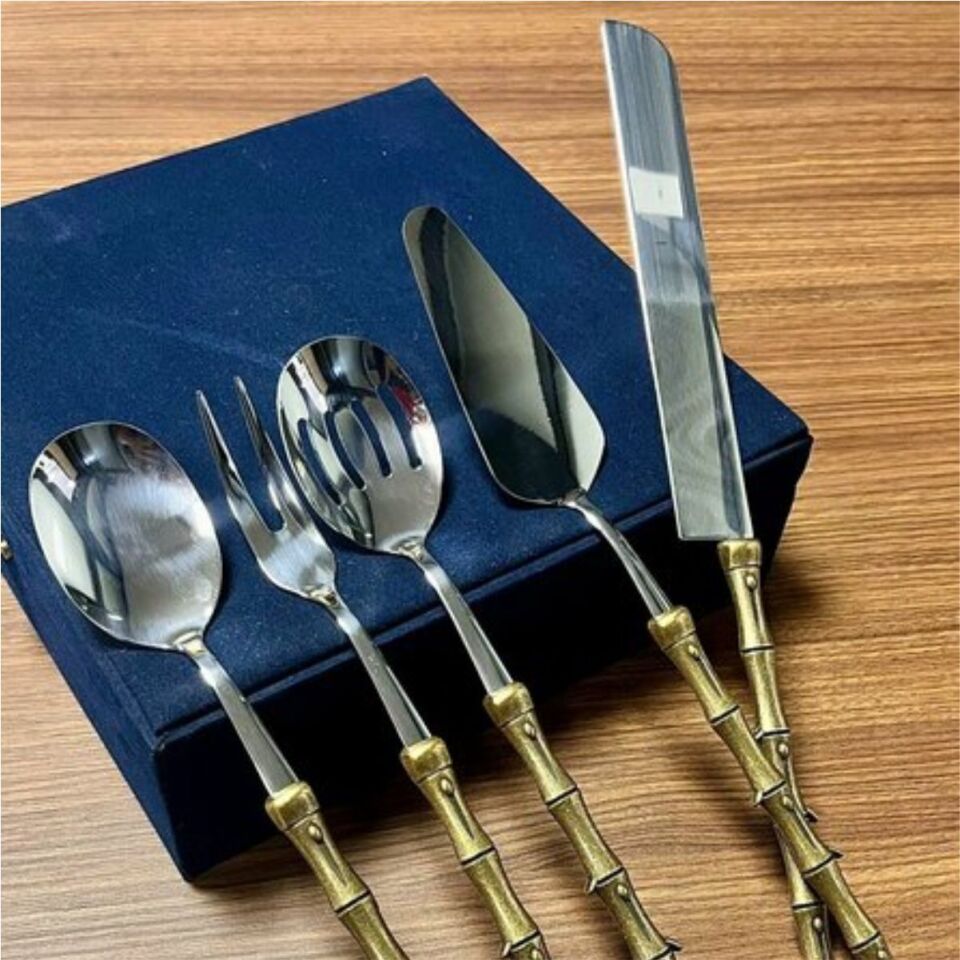 Rekabet Eym 061 Bambu 5 Parça Servis Seti Antik