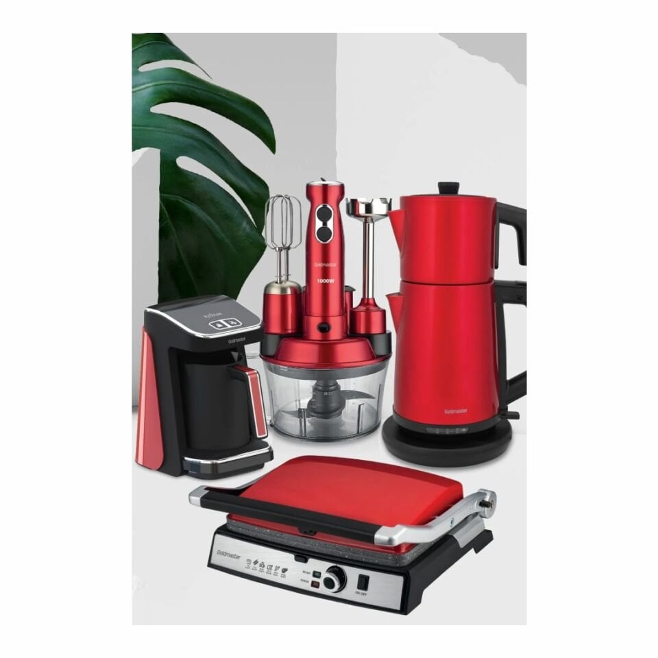 Goldmaster Platinium Kırmızı 24 Parça Elektrikli Çeyiz Paketi