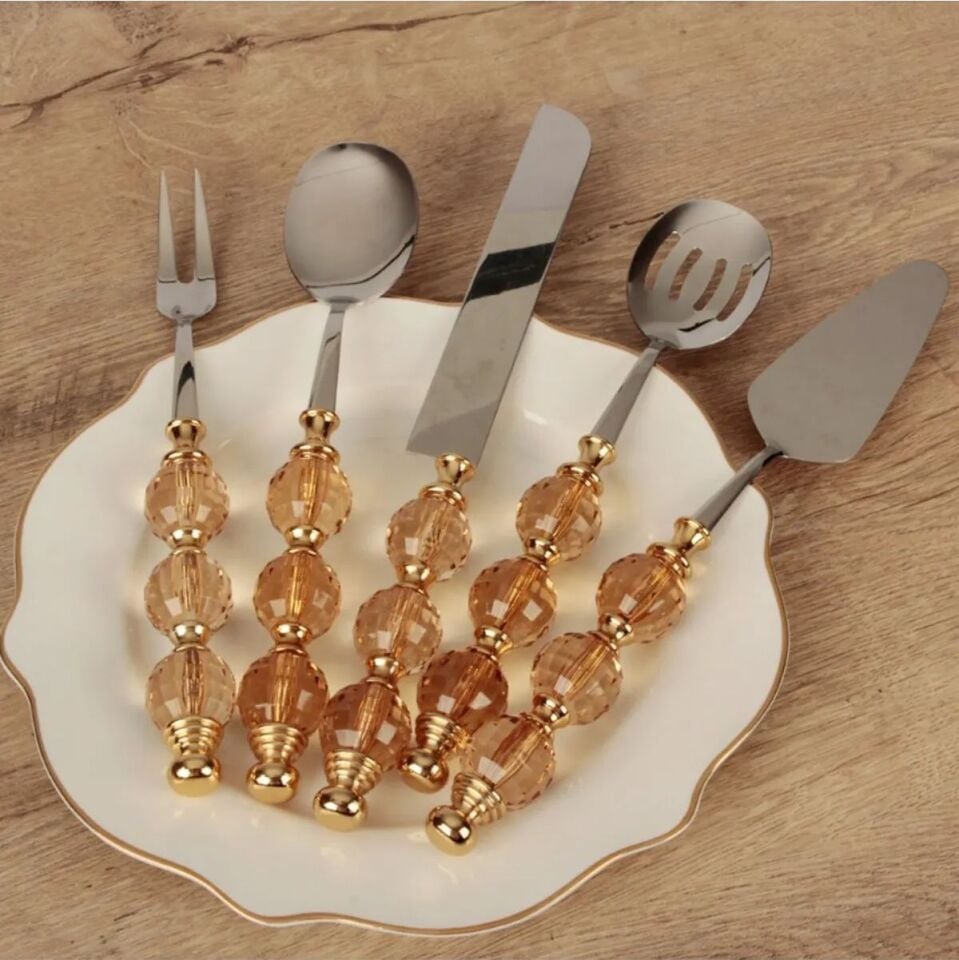 Rekabet Eym 065 Rustik 5 Parça Servis Seti Pembe Go