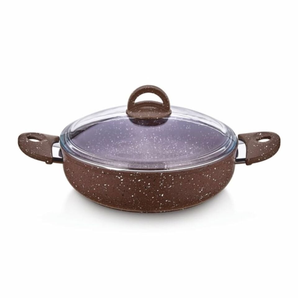 Safınox 28 Cm Karnıyarık Granit Tencere-Kahve