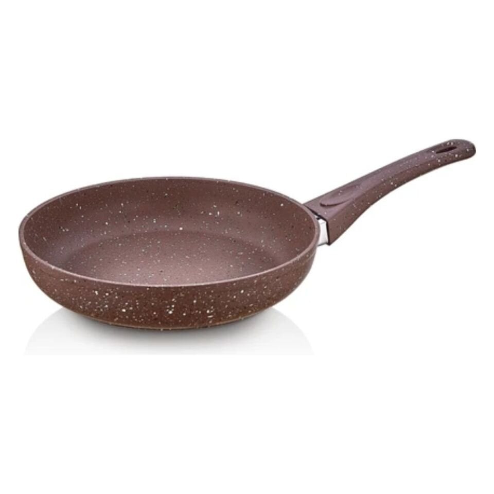 Safınox 24 Cm Tek Kulp Granit Tava-Kahve