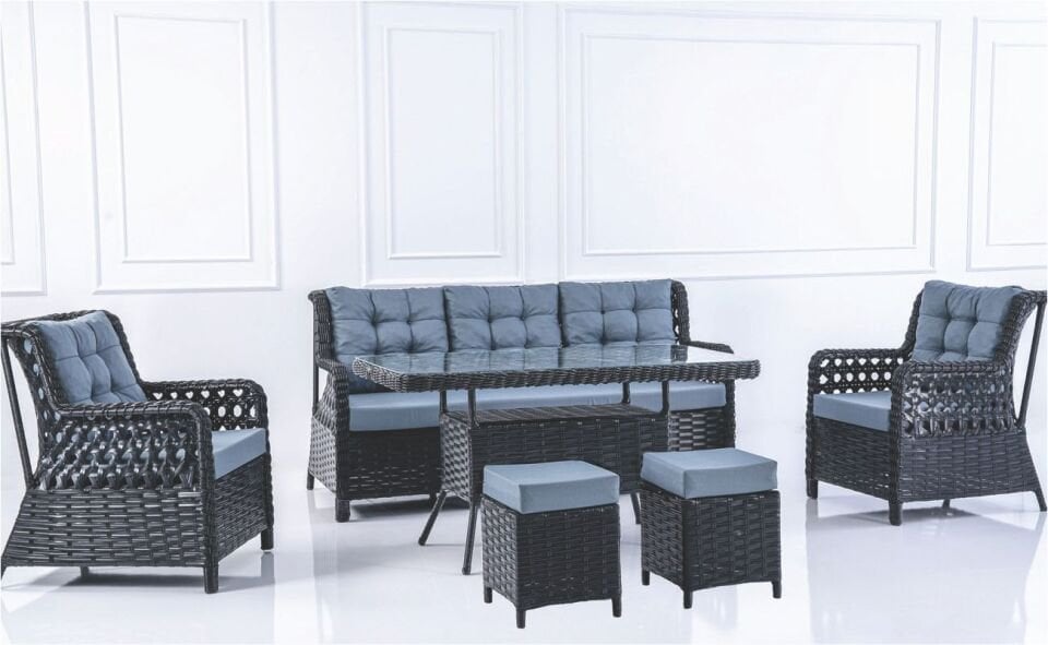 MY HOME DİMAZE RATTAN BAHÇE SETİ GRI