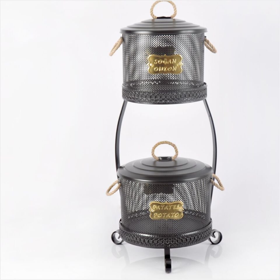 Yıldıray 1051 E-F Standlı 2 Katlı Ekonomik Fileli Kova Siyah