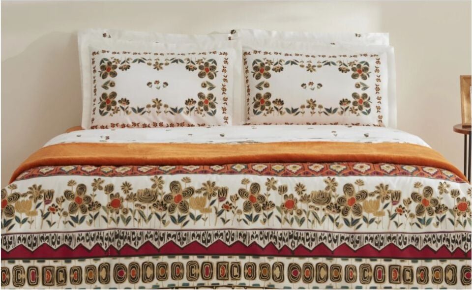 Karaca Home Runa %100 Pamuk Çift Kişilik Nevresim Takımı Battaniye