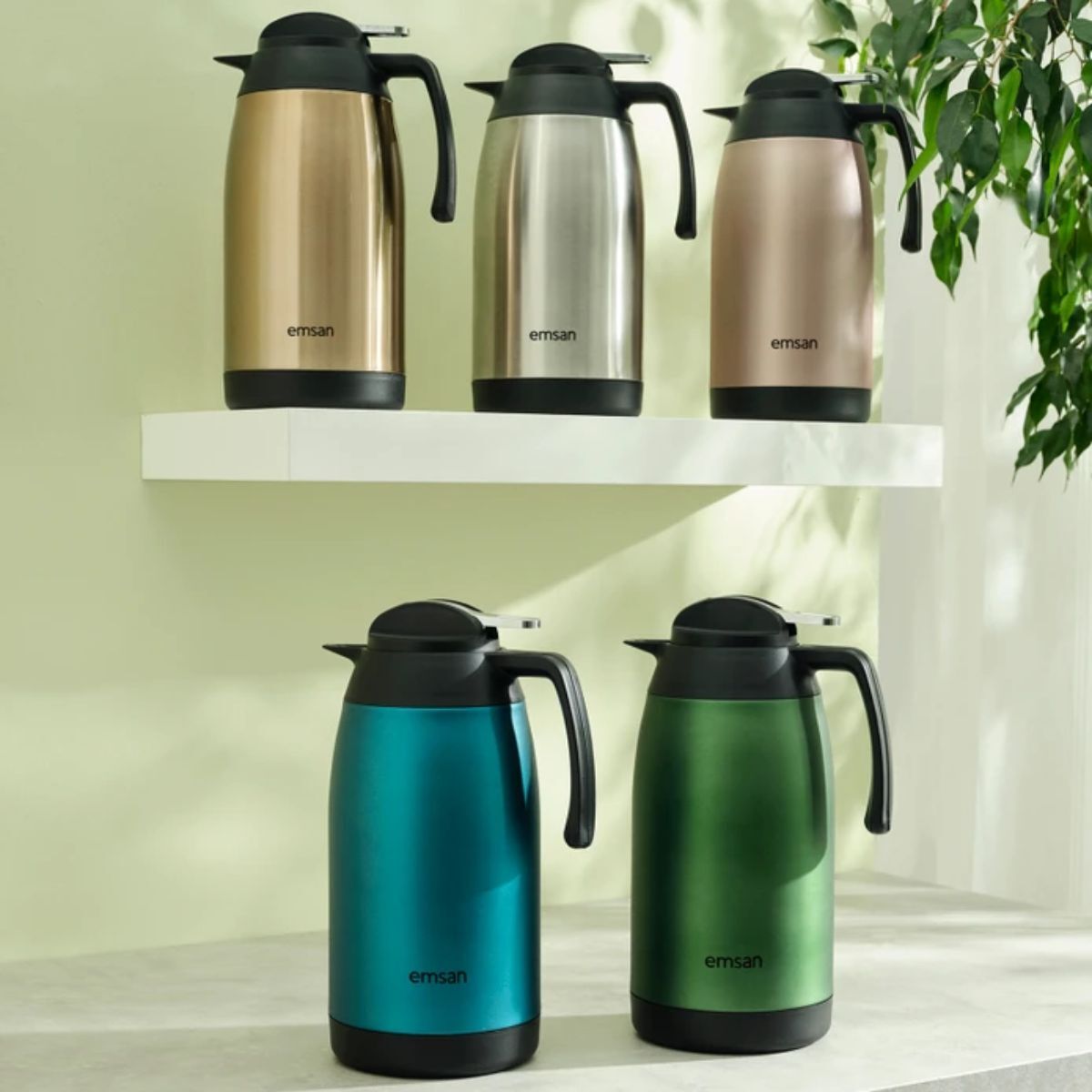 Emsan New Vega Çelik Termos Ekru 2,1 Litre