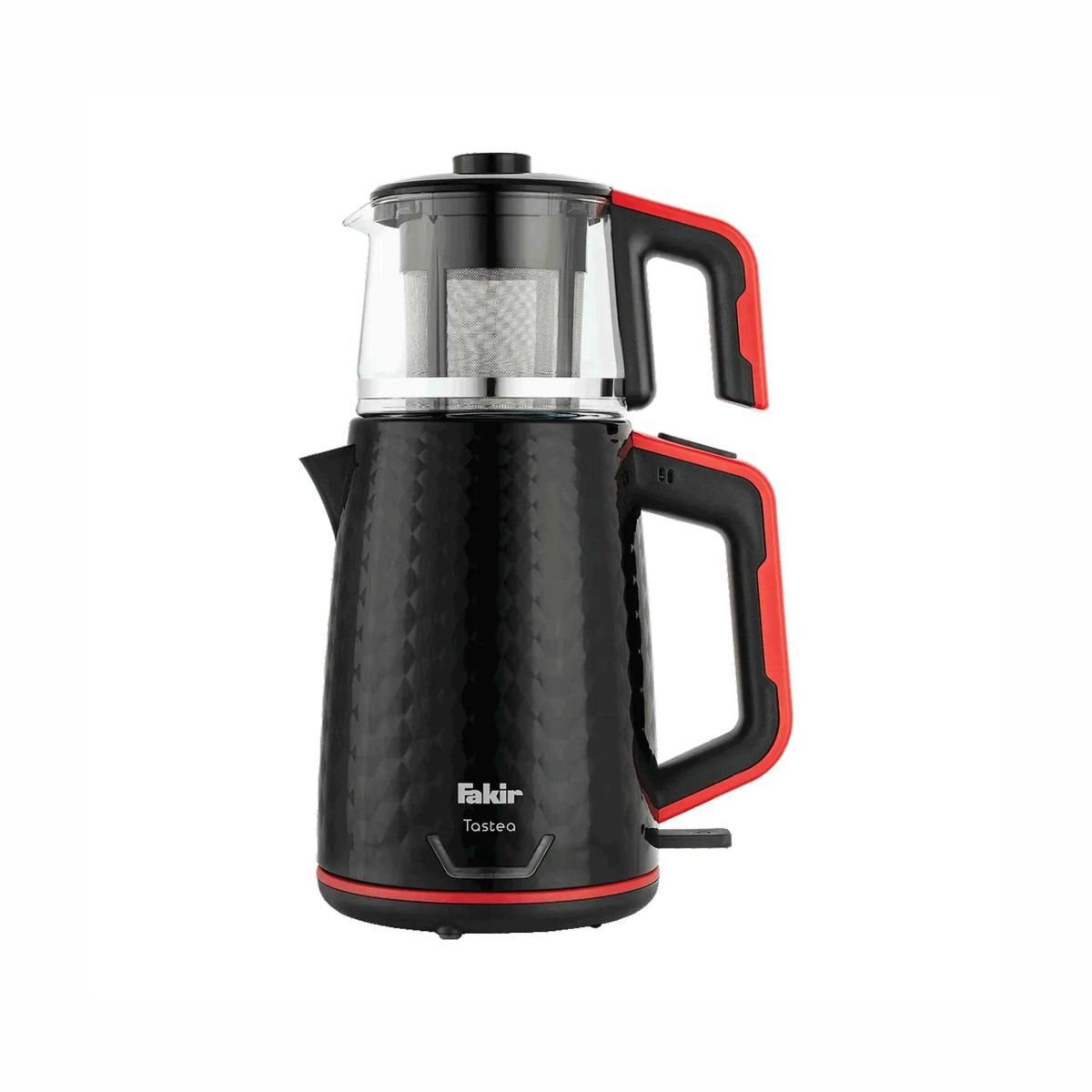 Fakir Testea Çay Makinesi & Kettle 2 Litre Paslanmaz Çelik Siyah-Kırmızı