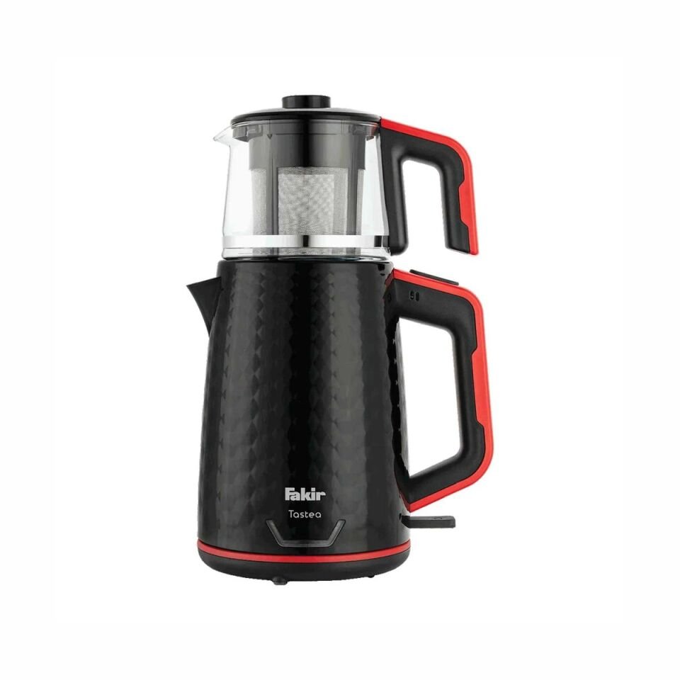 Fakir Testea Çay Makinesi & Kettle 2 Litre Paslanmaz Çelik Siyah-Kırmızı