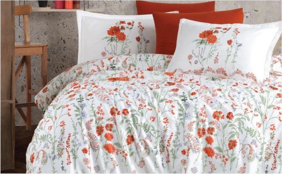 Aran Clasy Ranforce %100 Pamuk Çift Kişilik Dört Mevsim Set Elyese V1 Kırmızı