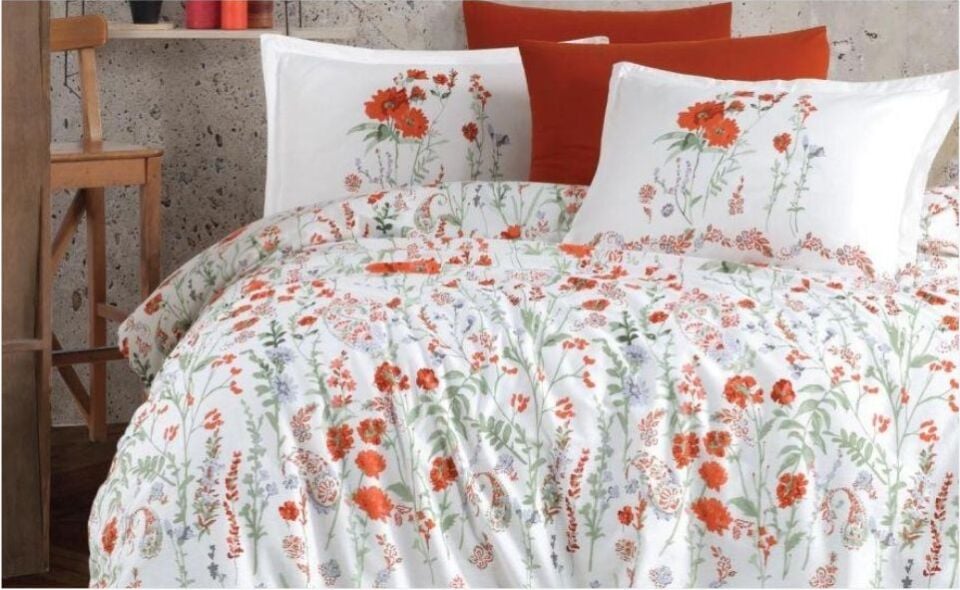 Aran Clasy Ranforce %100 Pamuk Çift Kişilik Dört Mevsim Set Elyese V1 Kırmızı
