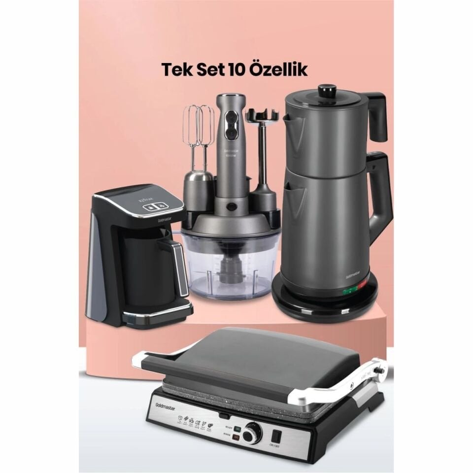 Goldmaster Platinium Antrasit 24 Parça Elektrikli Çeyiz Paketi