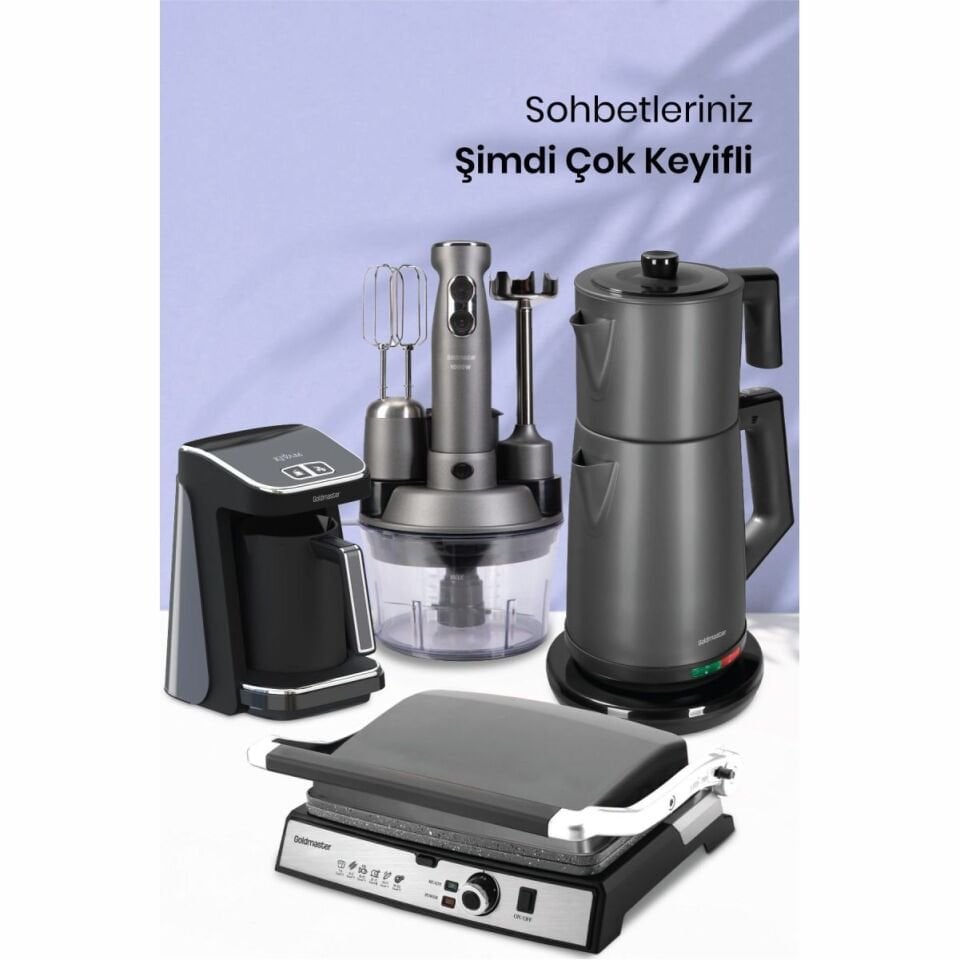 Goldmaster Platinium Antrasit 24 Parça Elektrikli Çeyiz Paketi