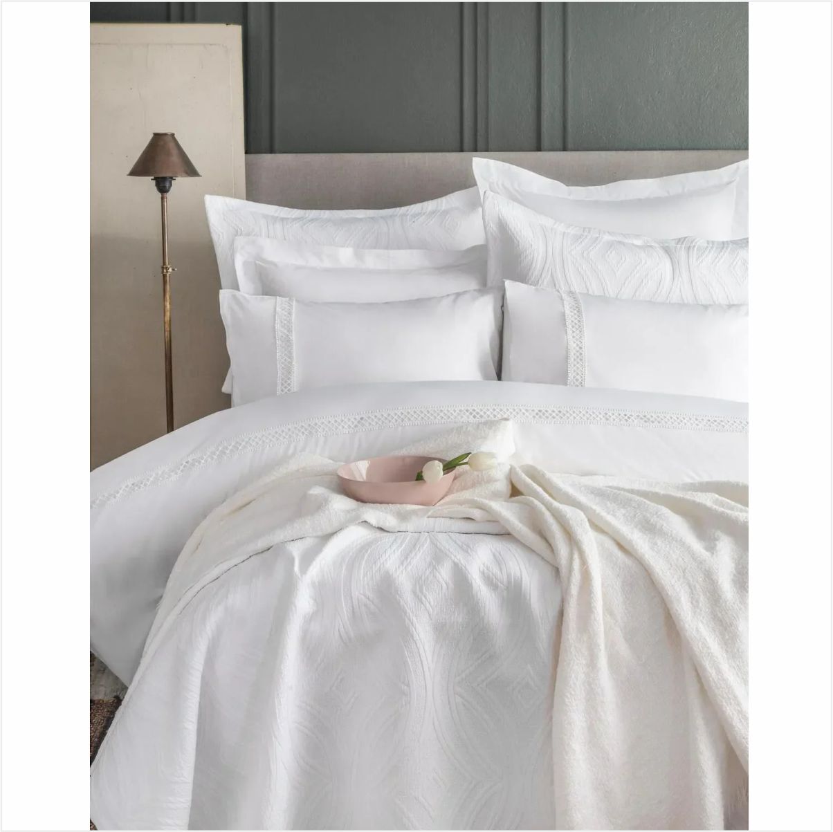 Pamuklar Apricitas Yatak Örtüsü Çift Kişilik+2 Yastık Kılıfı Kişilik Outlet