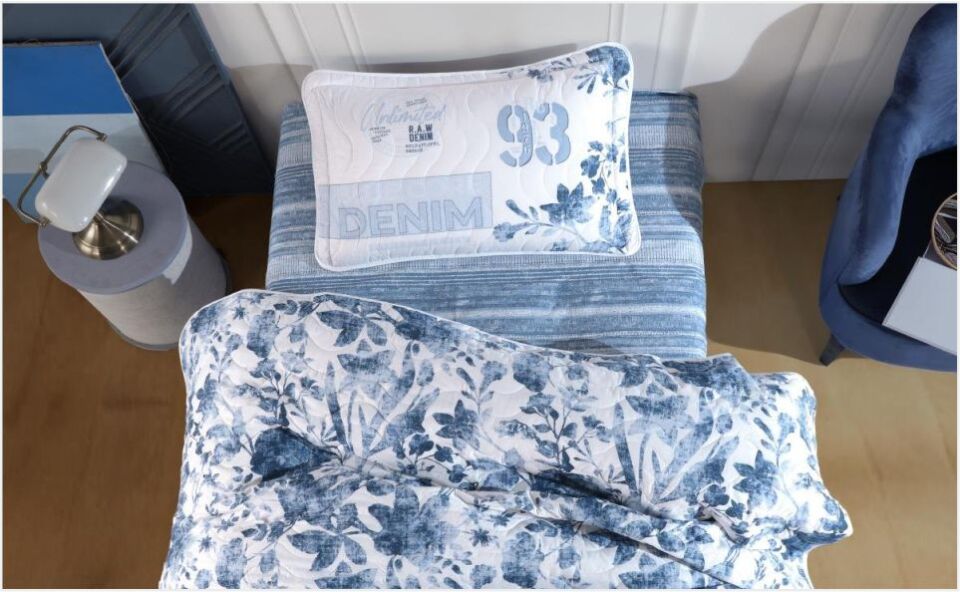 Aran Clasy Ranforce Yatak Örtüsü Seti Tek Kişilik Mavi  V1 Mavi