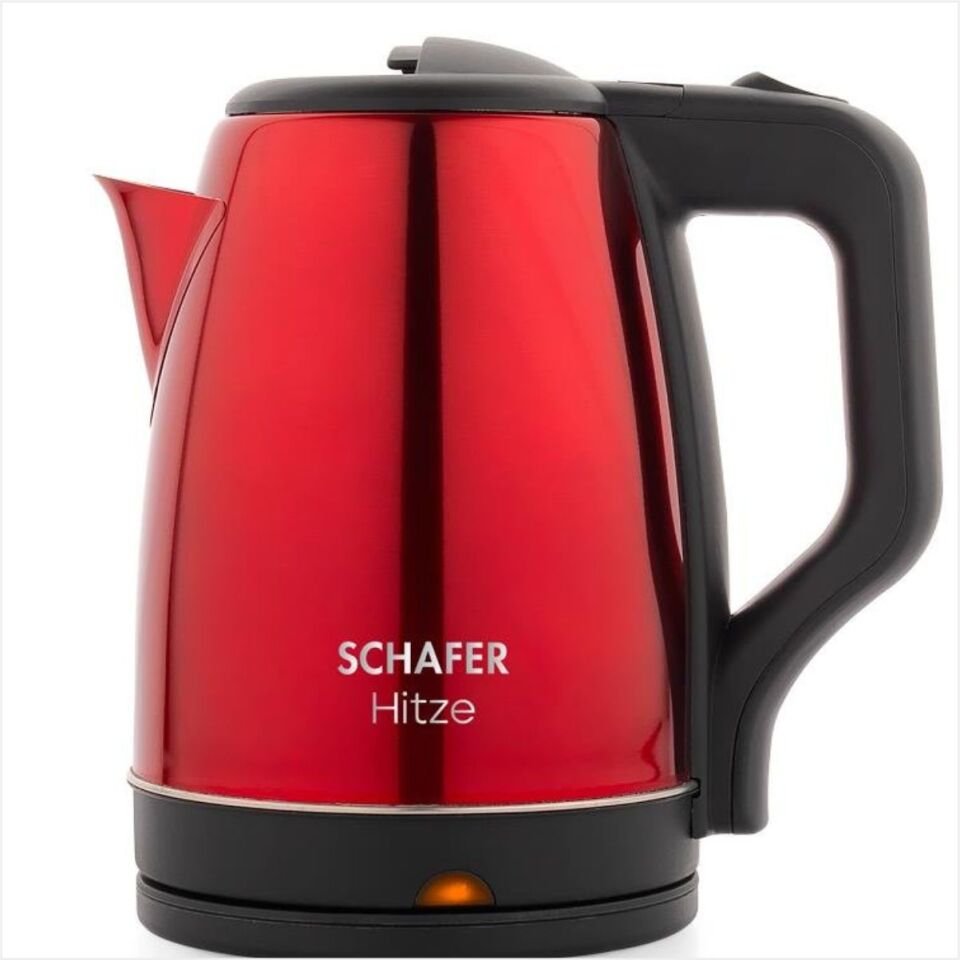 Schafer Hitze Paslanmaz Çelik Su Isıtıcı (Kettle)-Kırmızı