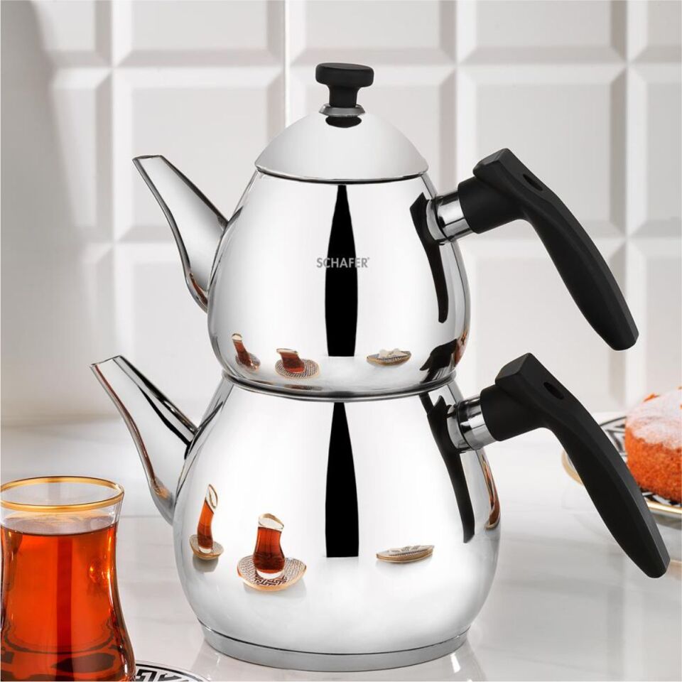 Schafer Tea Chef Küçük Boy Çaydanlık Takımı 4 Parça-Siyah