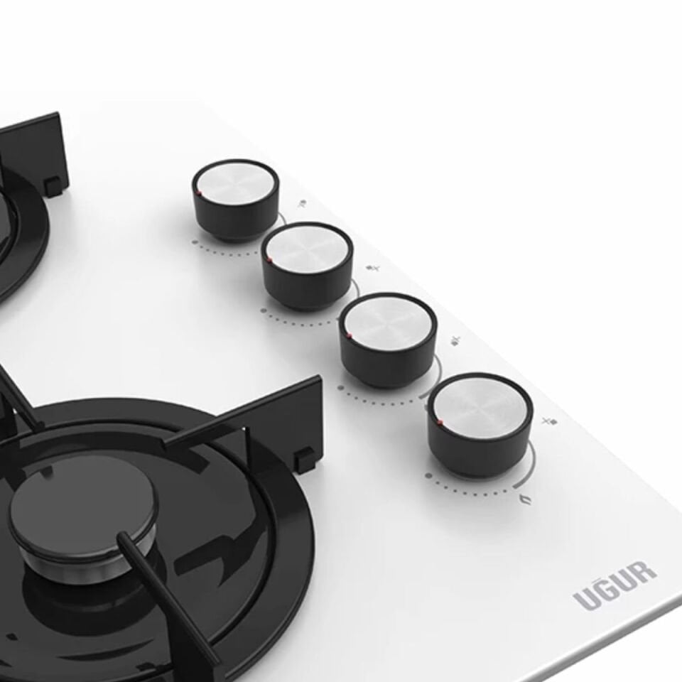 Uğur UAO 6040W0 BCY CSR1 Beyaz Cam Ankastre Ocak