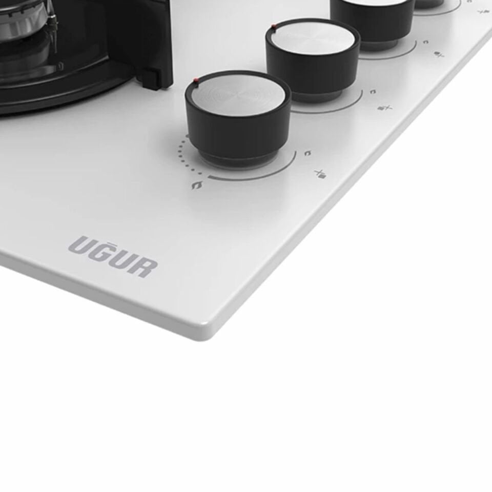 Uğur UAO 6040W0 BCY CSR1 Beyaz Cam Ankastre Ocak