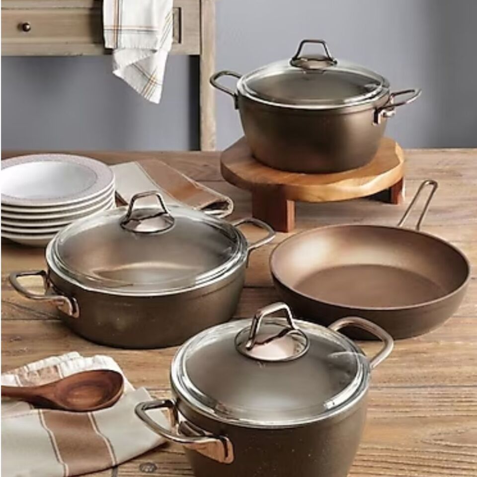 Pierre Cardin Graniks Metal Saplı 7 Parça Tencere Seti Bakır