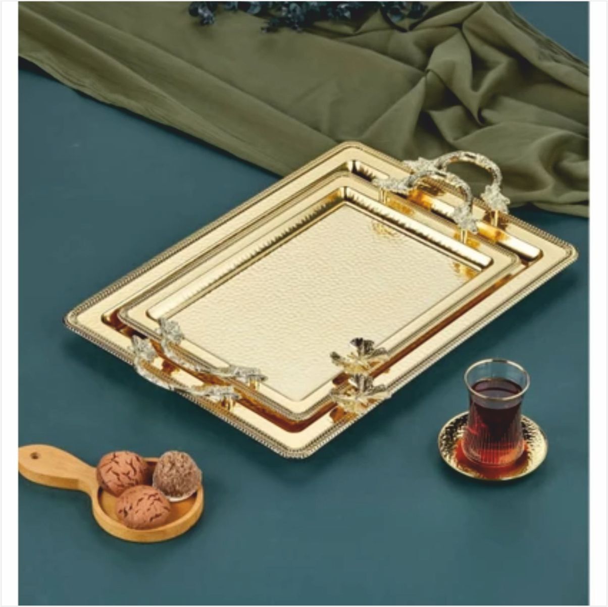 Cooker Ckr3250  Dikdörtgen 2'Li Metal Tepsi Seti