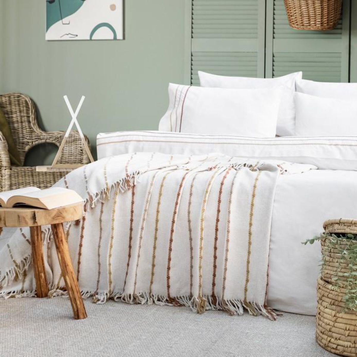 Schafer Home Cozy Nevresim Takımı 7 Parça-Ekru