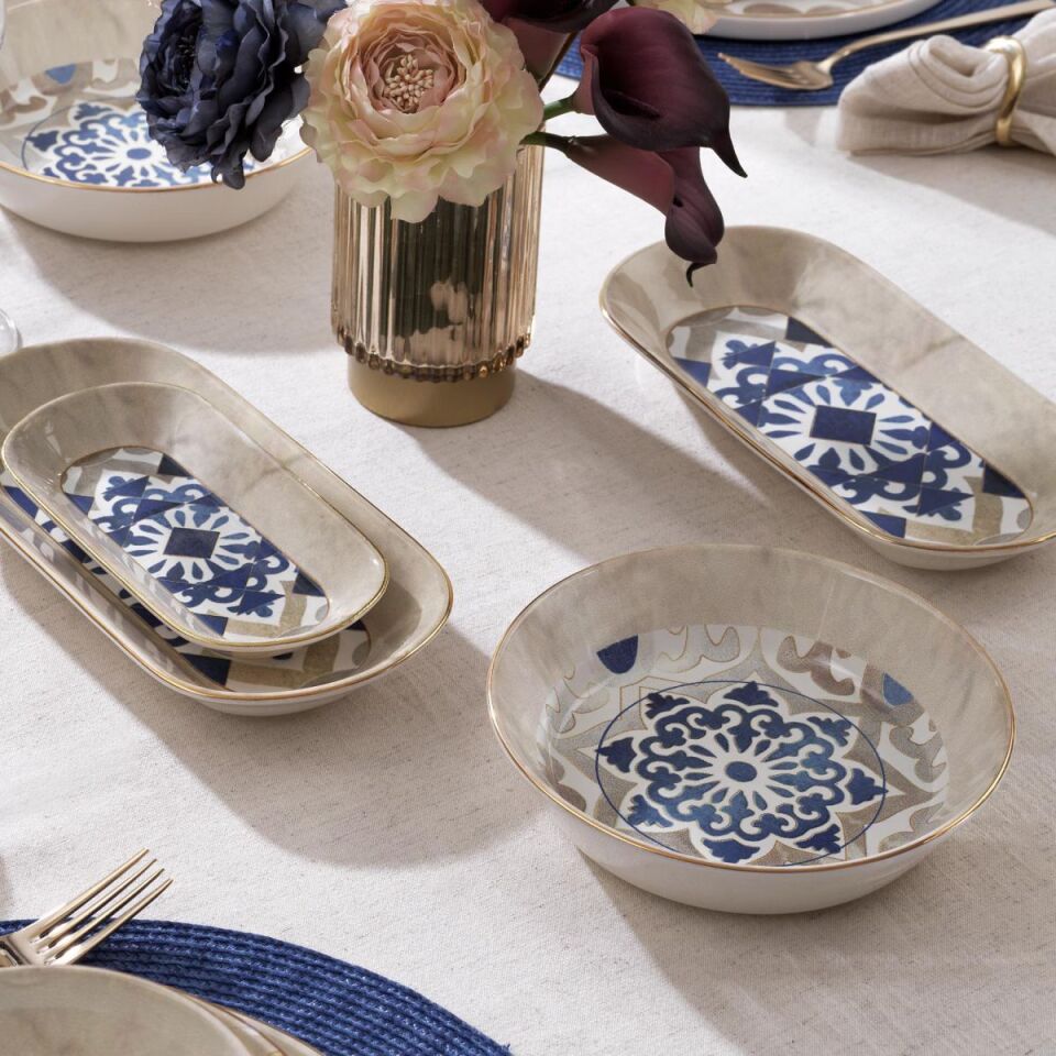 Schafer Martha Seramik Yemek Takımı 38 Parça-Mavi