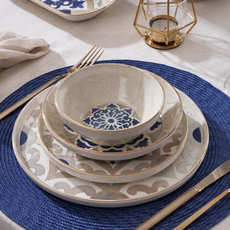 Schafer Martha Seramik Yemek Takımı 38 Parça-Mavi