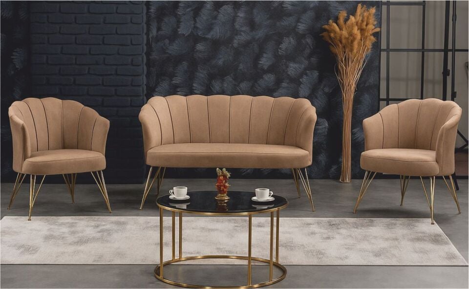 Azra Papatya Çay Seti 2+1+1 Baybface 05 Kapıcıno