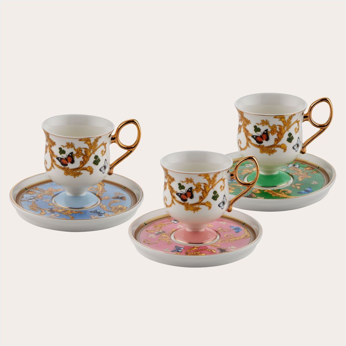 REKABET AZR 005 6'LI KAHVE FİNCANI 90 CC 4 DESEN MİX