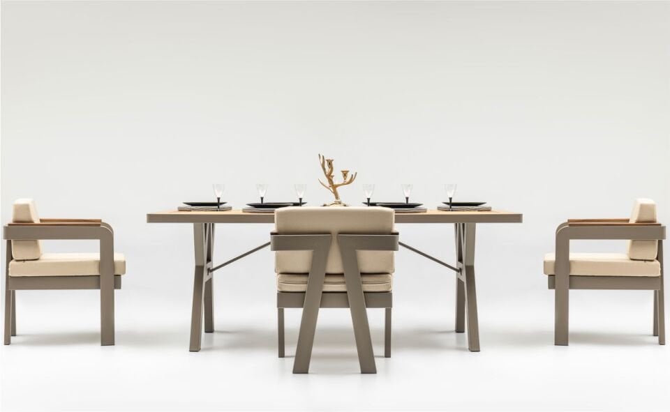 Atlantis Ireco Tablalı (100X200X75) Masa Takımı Capy