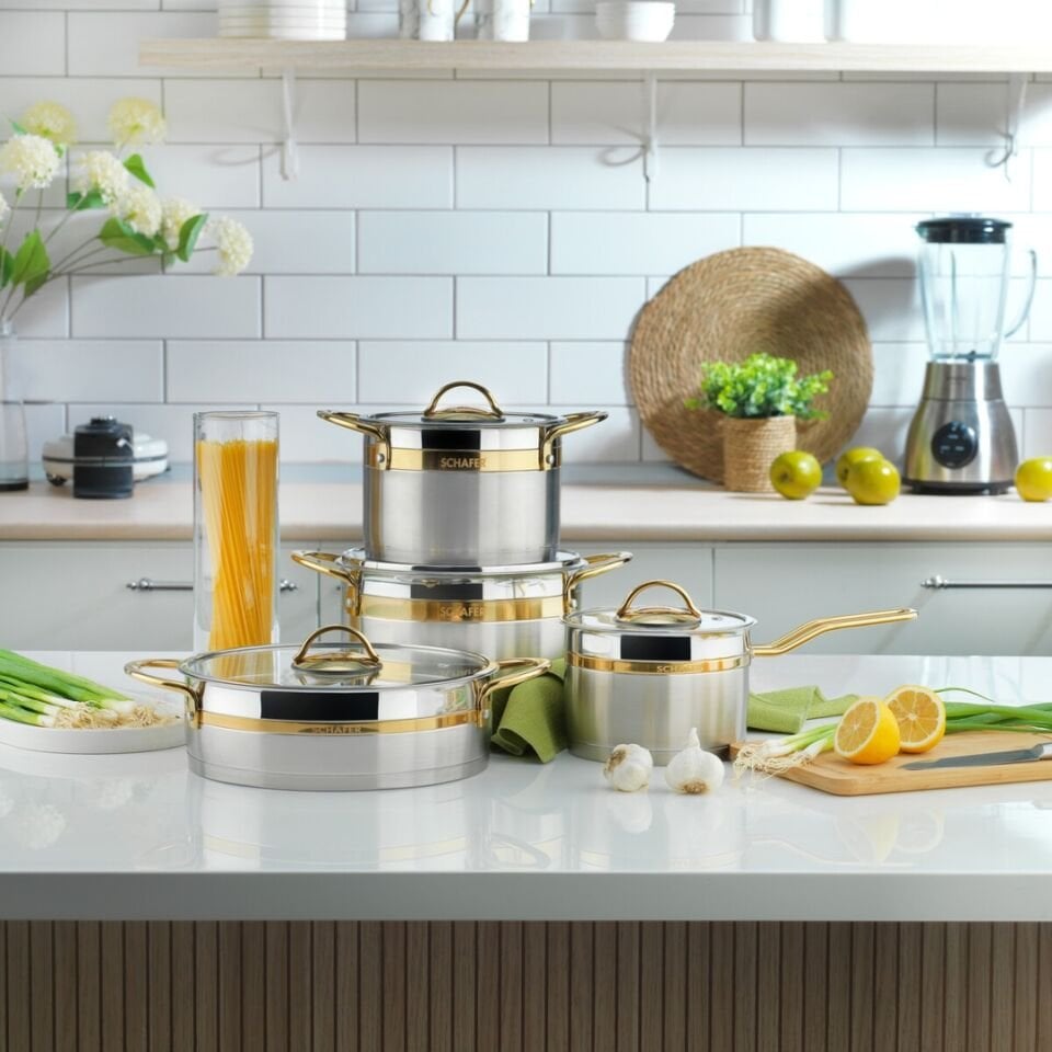 Schafer Golden Line Inox 8 Parça Çelik Tencere Seti