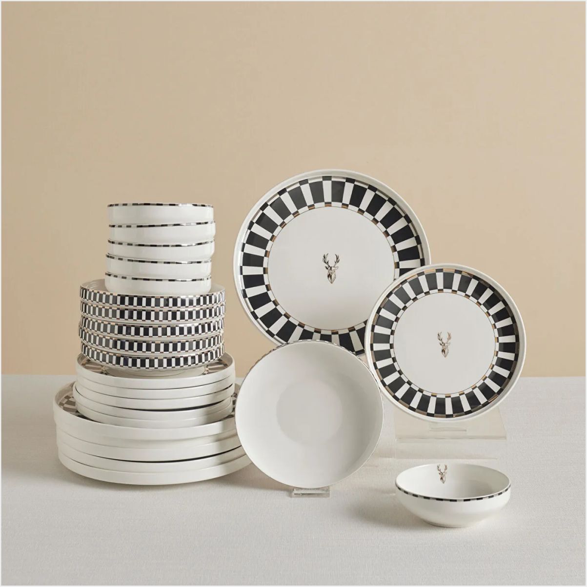 KARACA STREAM BONE ARIES PLUS 24 BEYAZ YEMEK TAKIMI