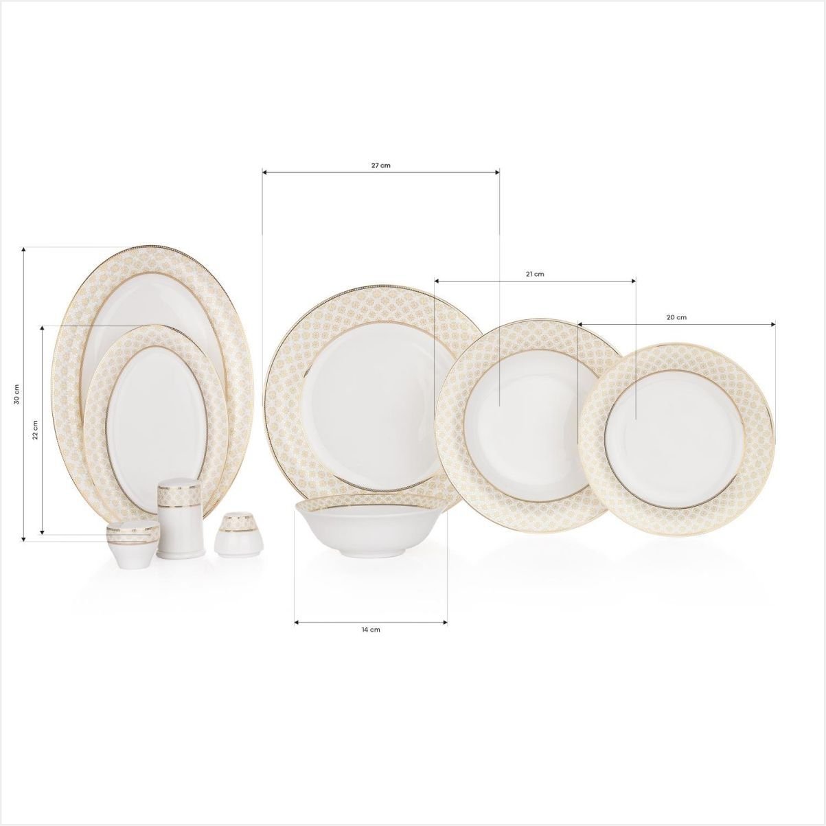 Schafer Silver Yemek Takımı 56 Parça-Altın