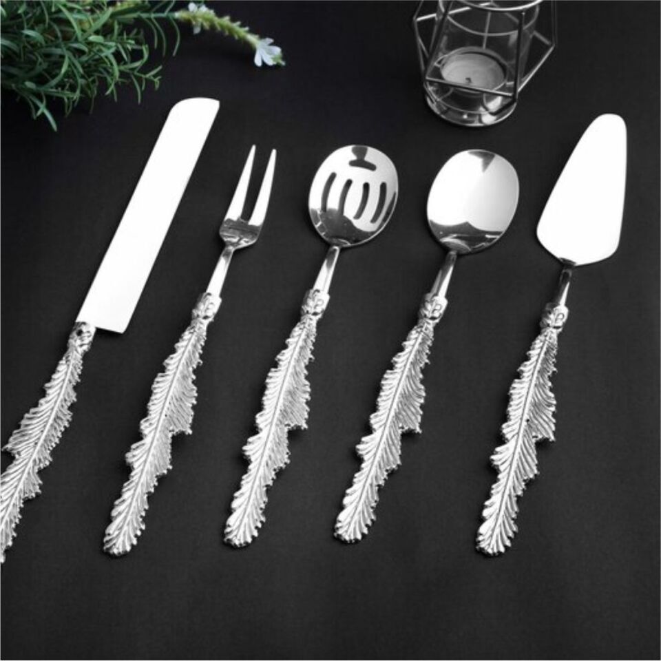 Rekabet Tüy 5 Parça Servis Seti Gümüş