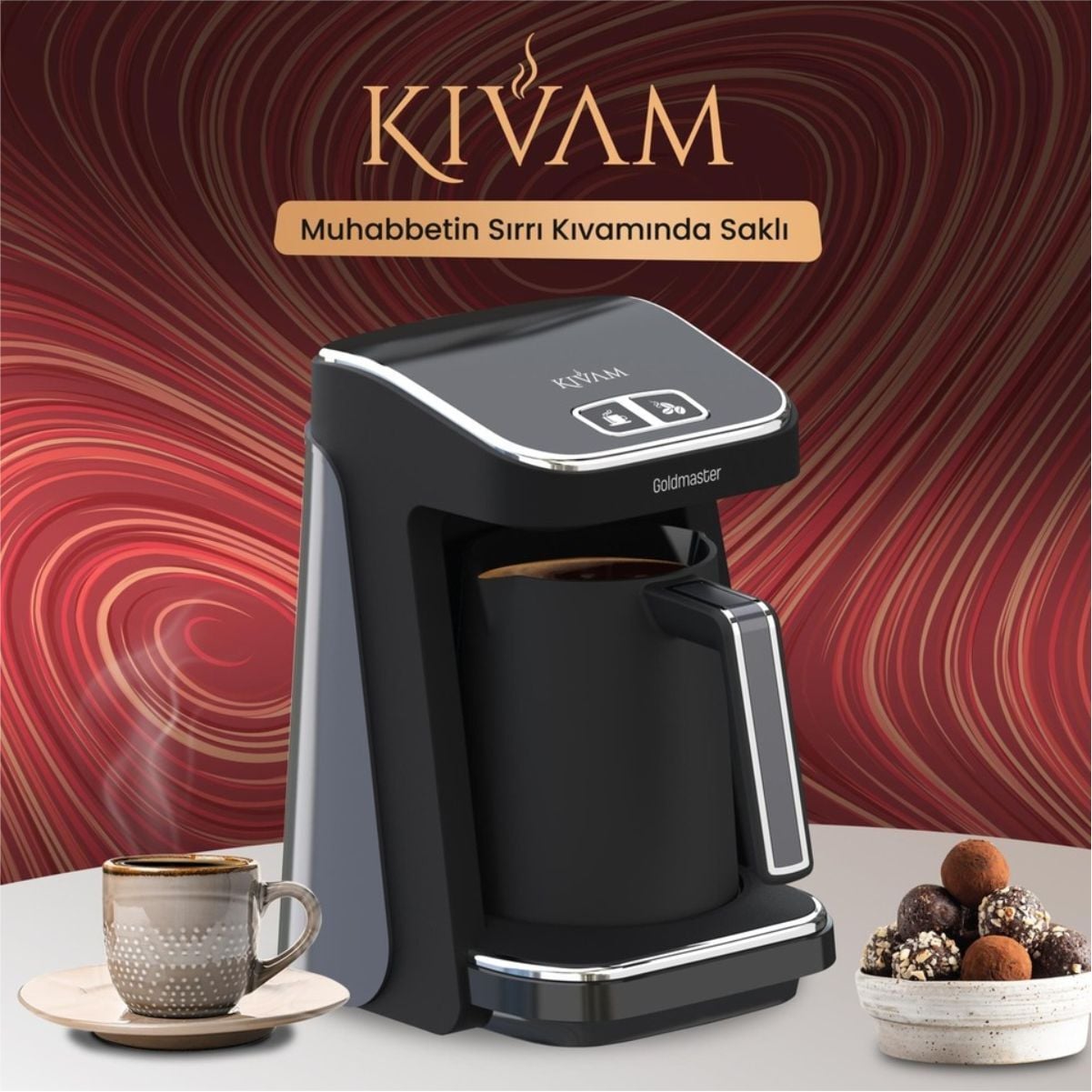 Goldmaster GM8380 Kıvam Geniş Hazne Türk Kahve Makinesi