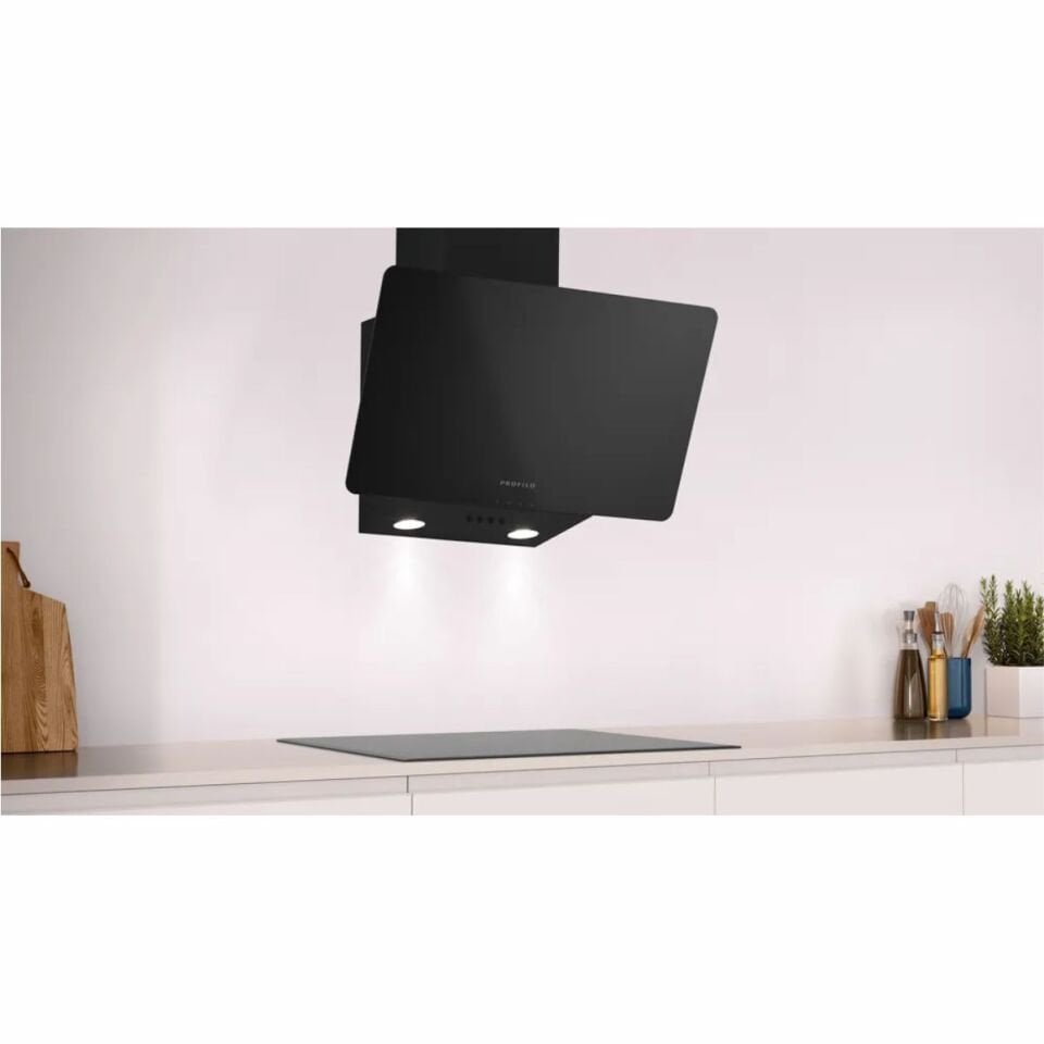 Profilo DVK6J360 Siyah Cam Duvar Tipi Davlumbaz